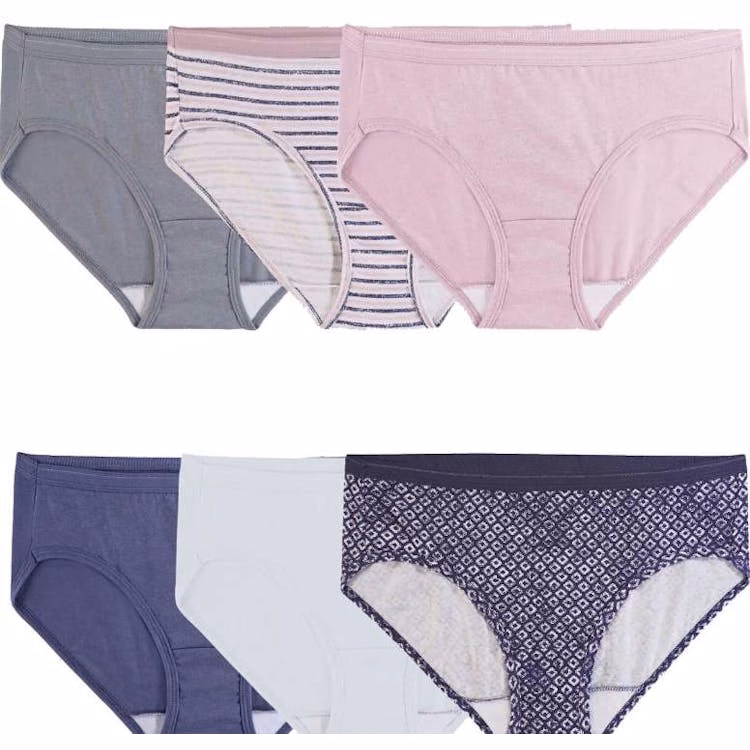 Fruit of the Loom Ladies Hipster Panty- Size 8 6pk