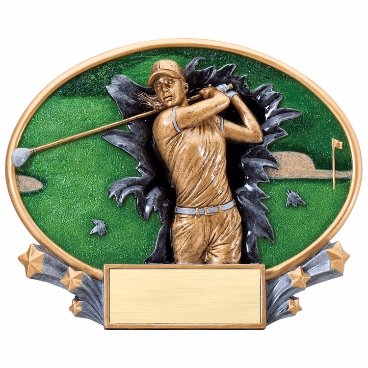 Golf Female Xplosion Oval Resin Award