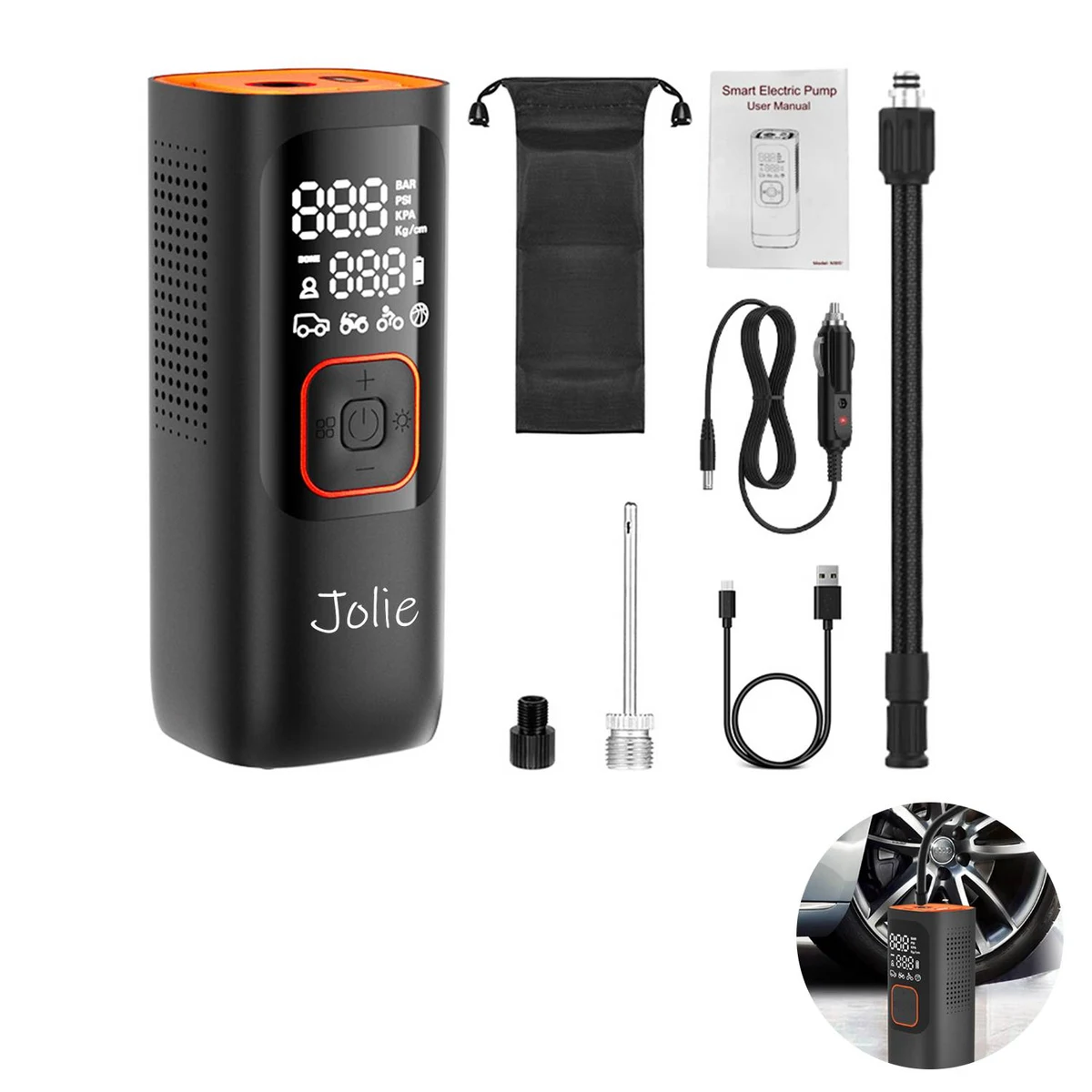 Portable vehicle-mounted inflator 1