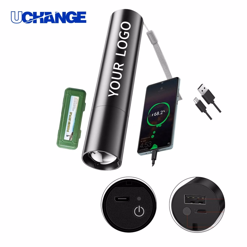 Aluminum Flashlight Tool with Power Bank