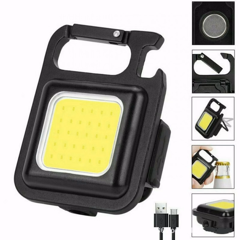 Cob Pocket Light Multifunctional Keychain With Bottle Opener