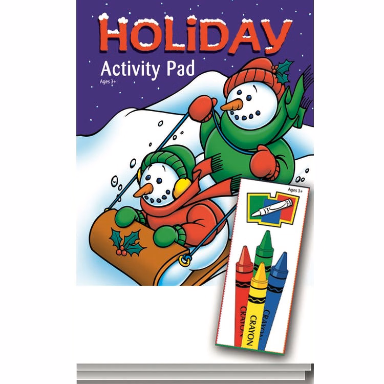 Holiday Activity Pad Sets - 4 Pack Crayons Ages 3-11