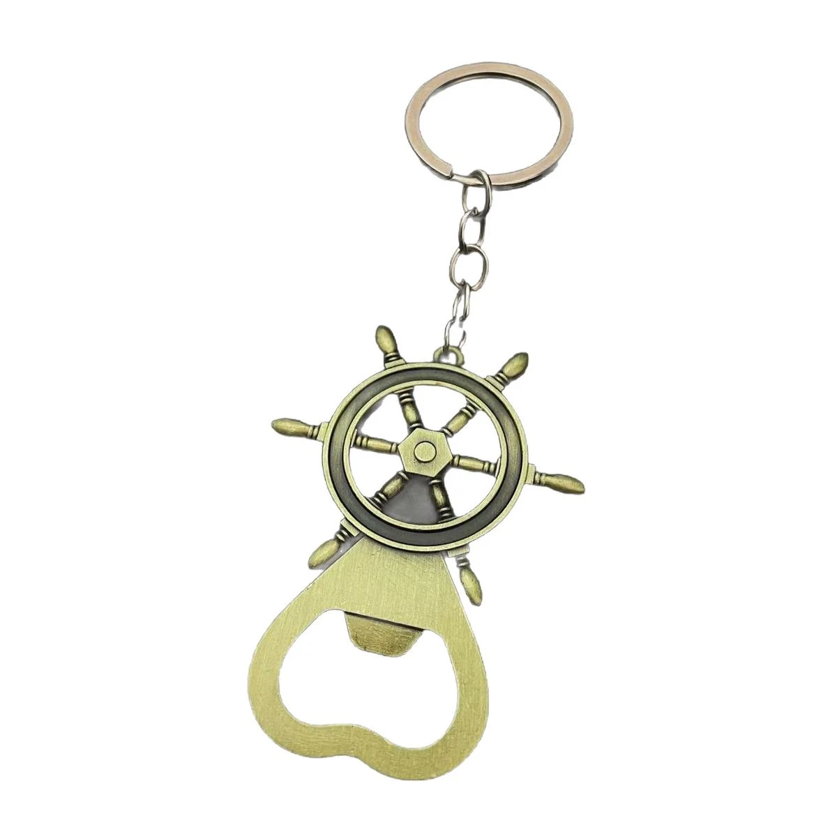 Nautical Ship Wheel Bottle Opener Keychain 1