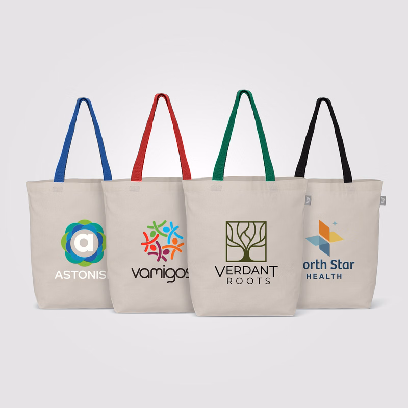 Tonga Recycled 5 oz Cotton Colored Handle Tote - 11L