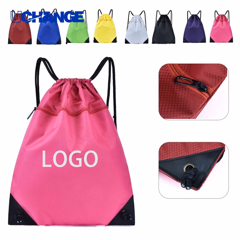 Oxford Cloth Zipper Drawstring Backpack