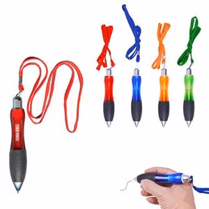 Click Activated Pen With Lanyard