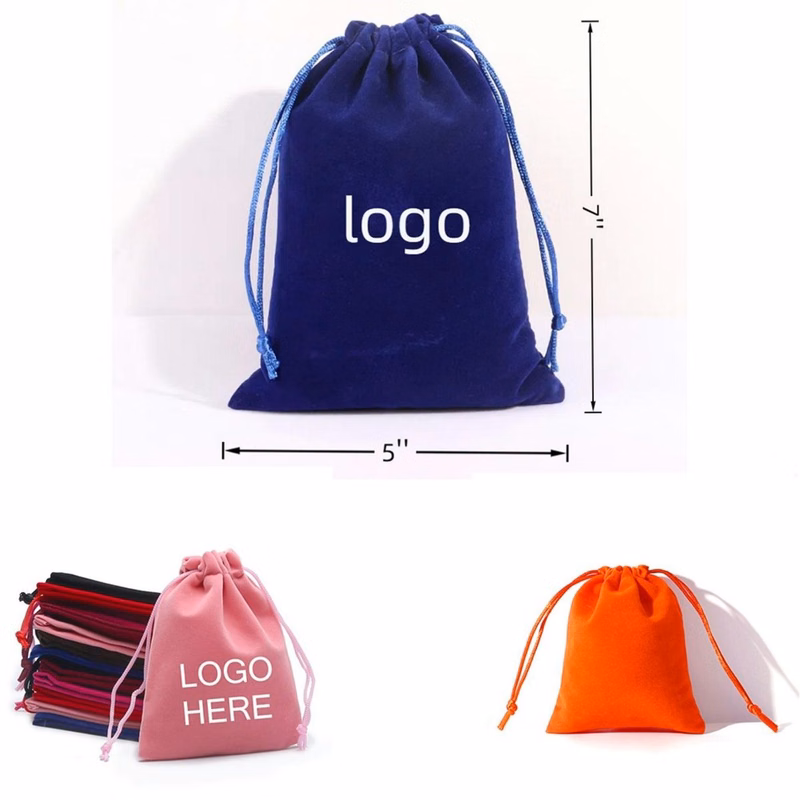 5x7" Suede Velvet Drawstring Pouch