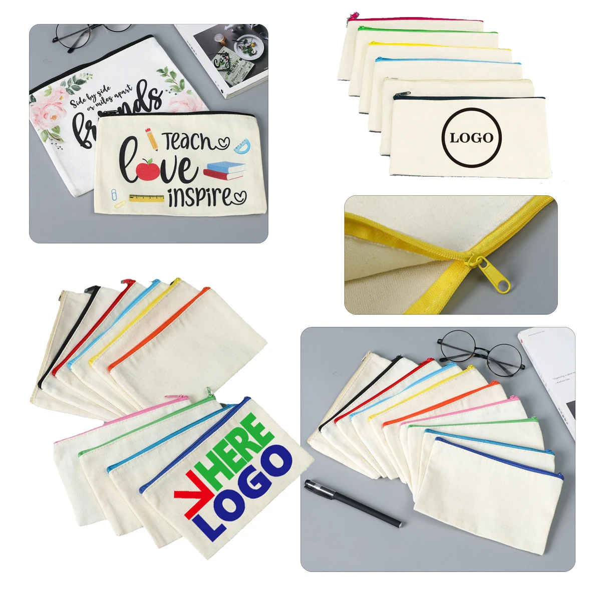MOQ100 Customizable Canvas Pen Bag 1