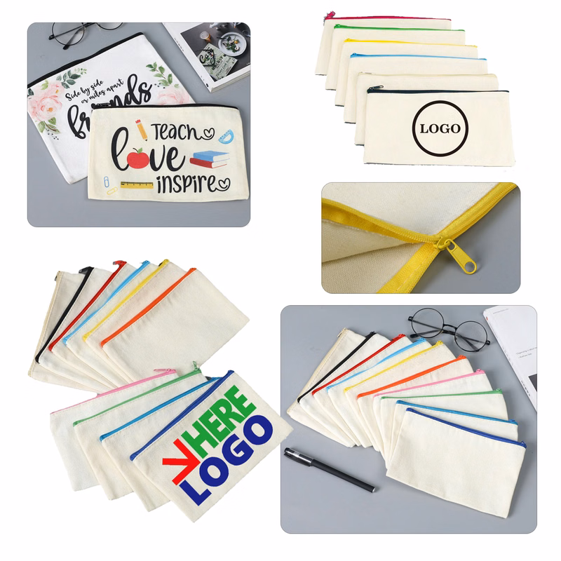 MOQ100 Customizable Canvas Pen Bag