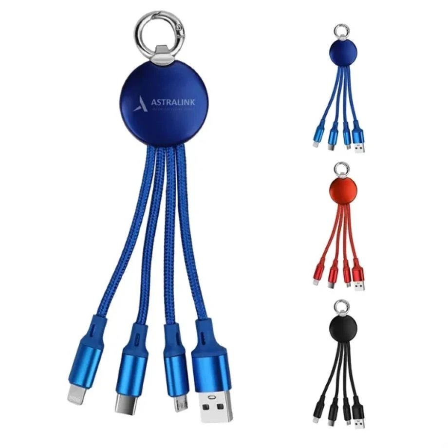3 In 1 Light Up Muti Charging Cable With Key Ring 1