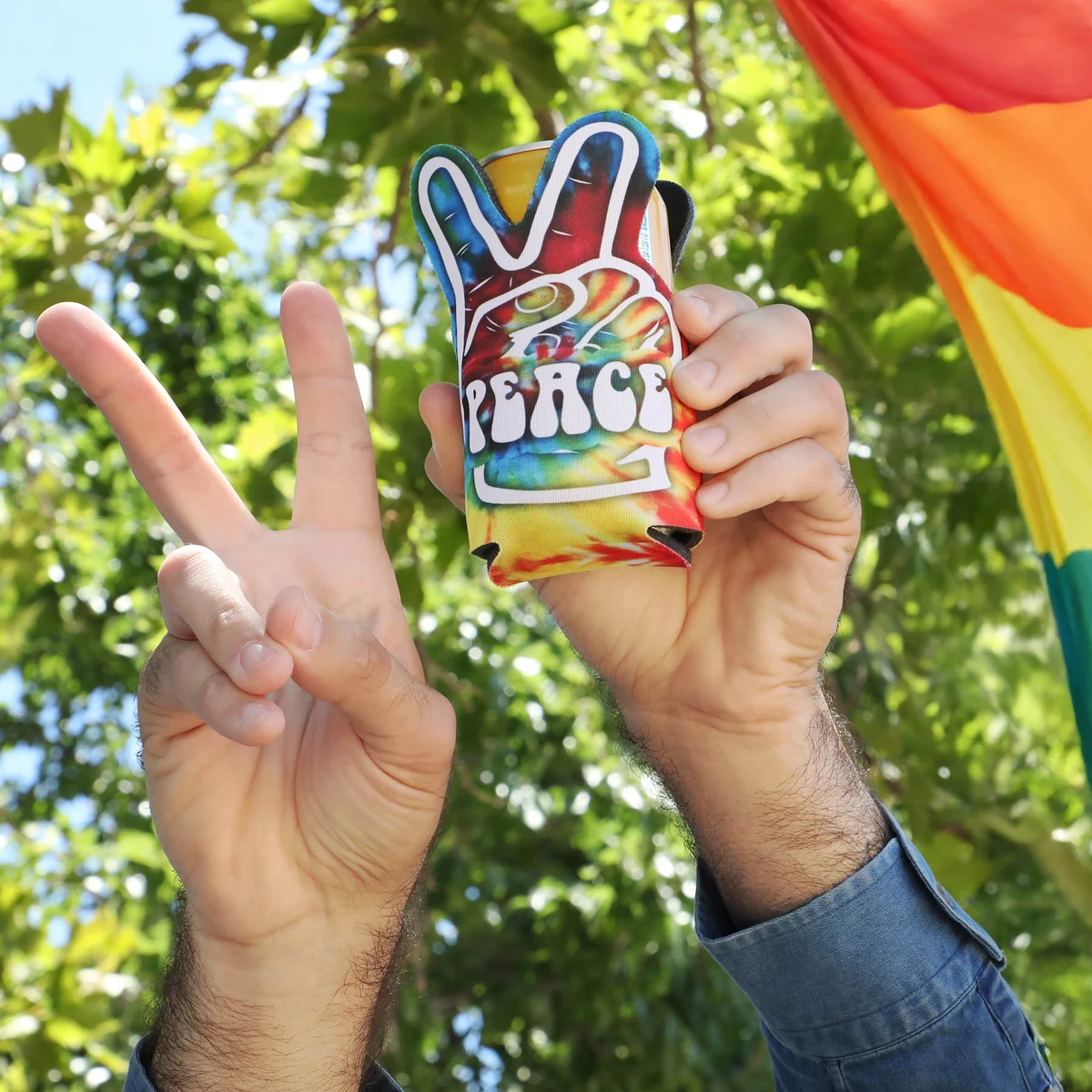 American Made Peace Fingers Can Cooler 1