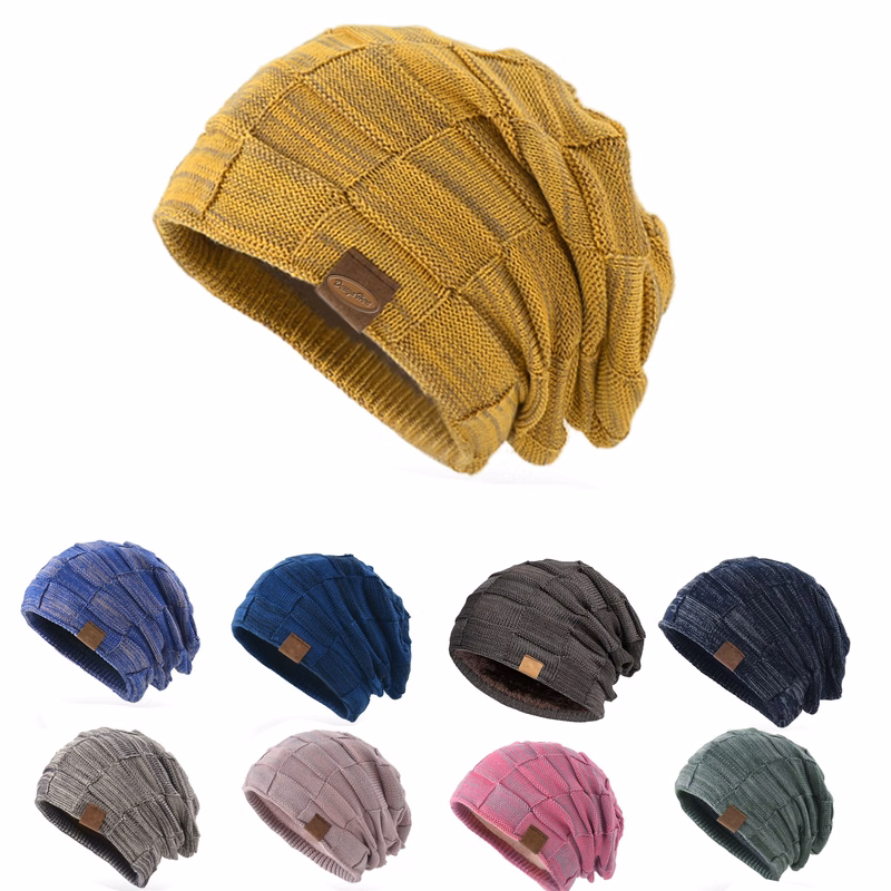 Men's Slouchy Beanie Hat, Soft and Warm Knit Lining