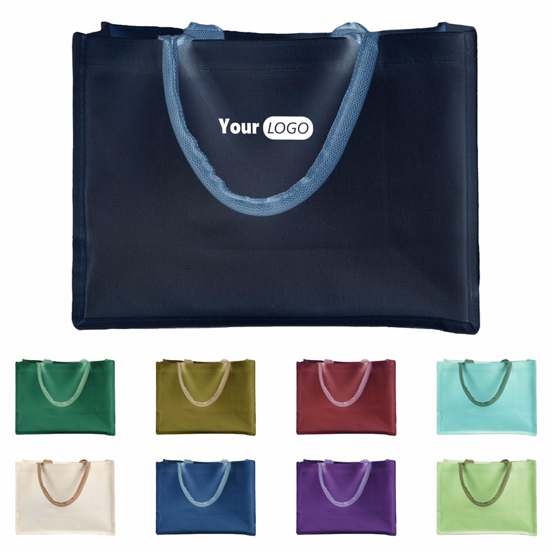 Jute Pocket Tote In White ?C Eco-Friendly Elegance