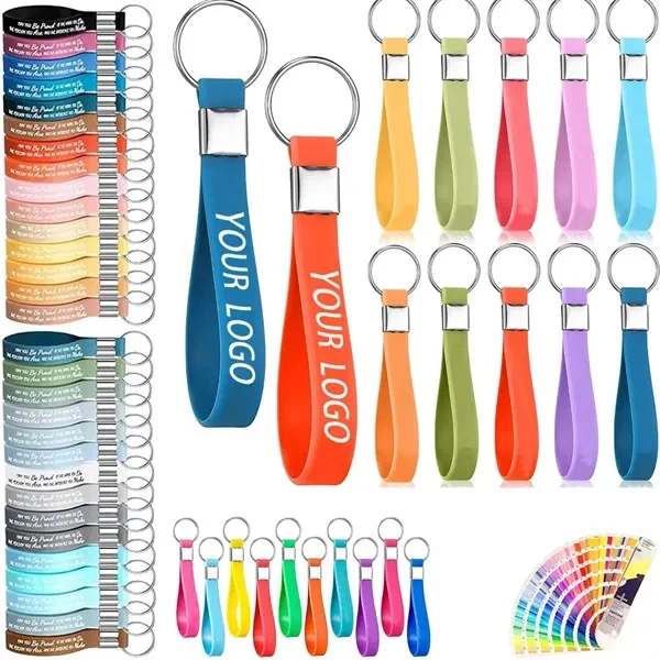 Custom Silicone Inspirational Keychains With Metal Ring — Motivational Employee Gifts 1