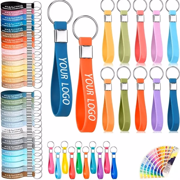 Custom Silicone Inspirational Keychains With Metal Ring — Motivational Employee Gifts