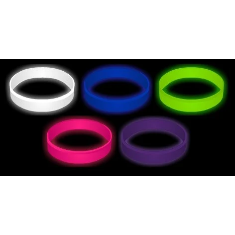 1" Glow In The Dark Debossed Silicone Wristband 1