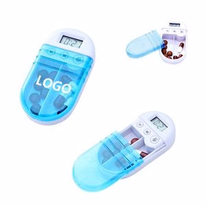 Medication Pill Case With Alarm Reminder And 2 Secure Compartments