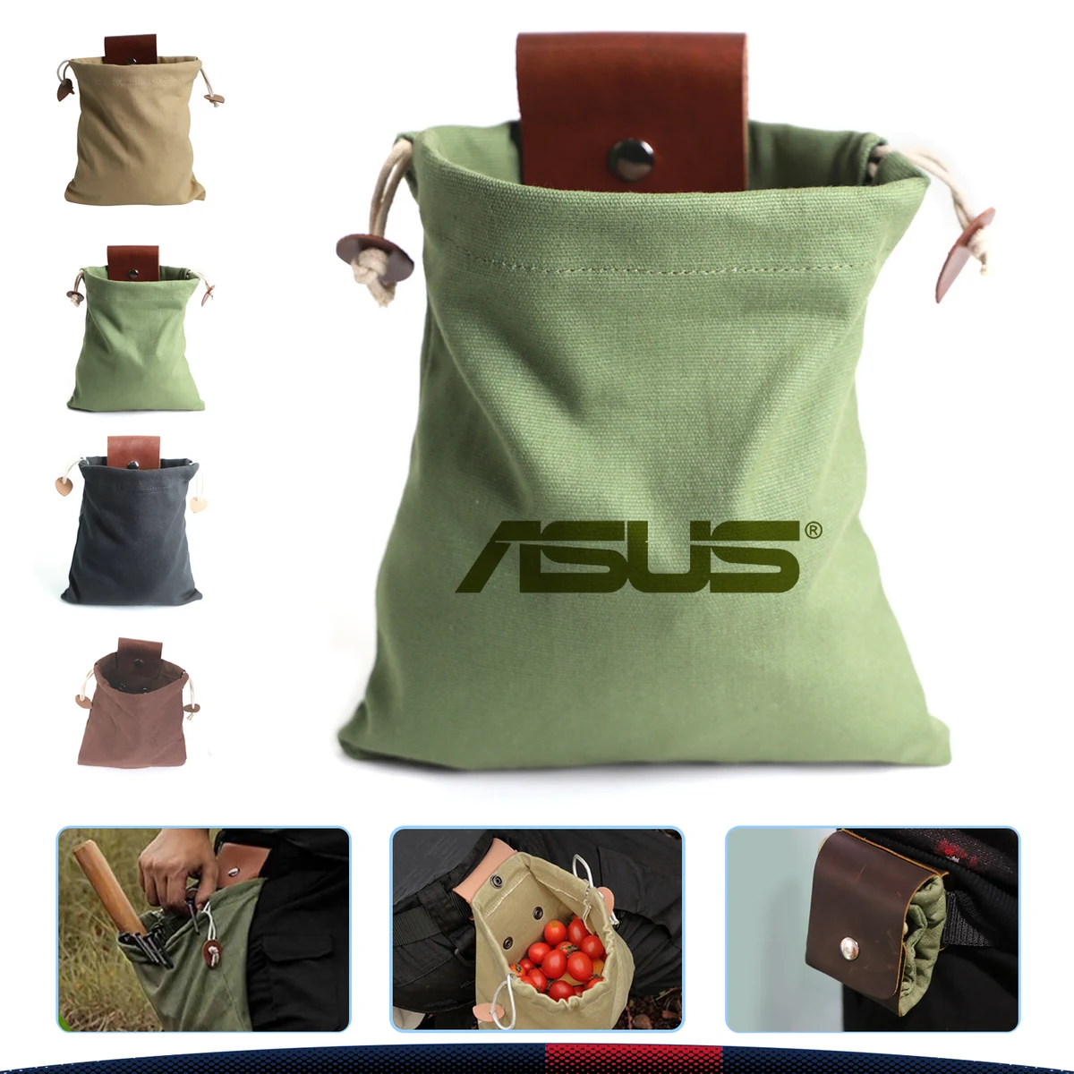 PU Canvas Foraging Bag 1