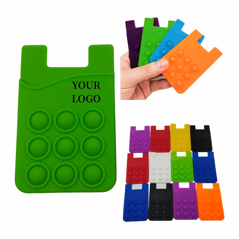 Silicone Phone Card Sleeve with Stress Bubbles