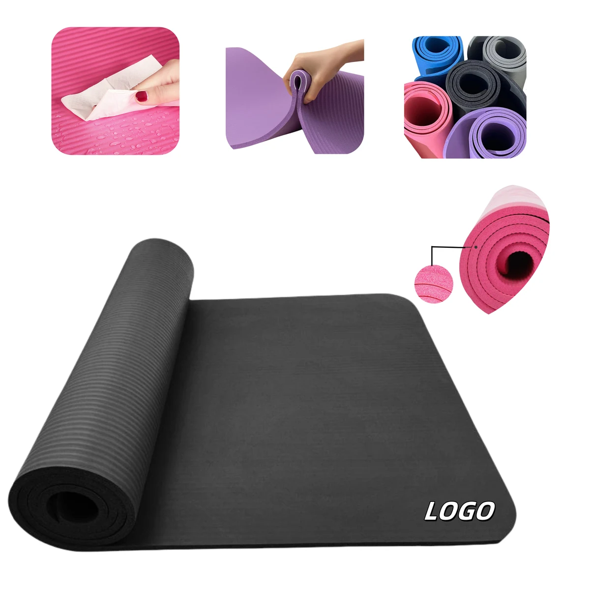NBR Expanded Thick Yoga Mat for Fitness Exercises 1