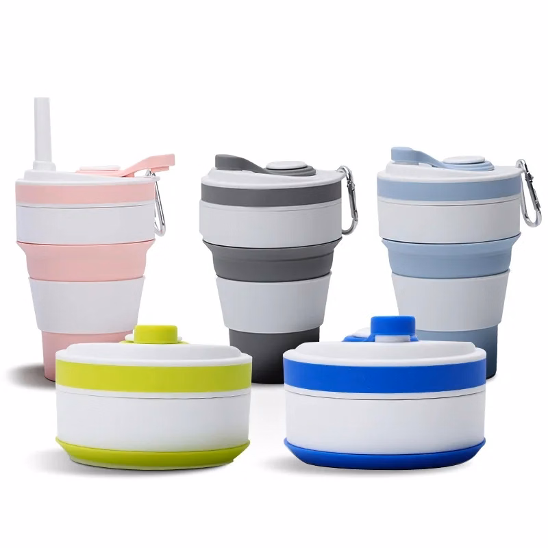 Outdoor travel silicone folding cup