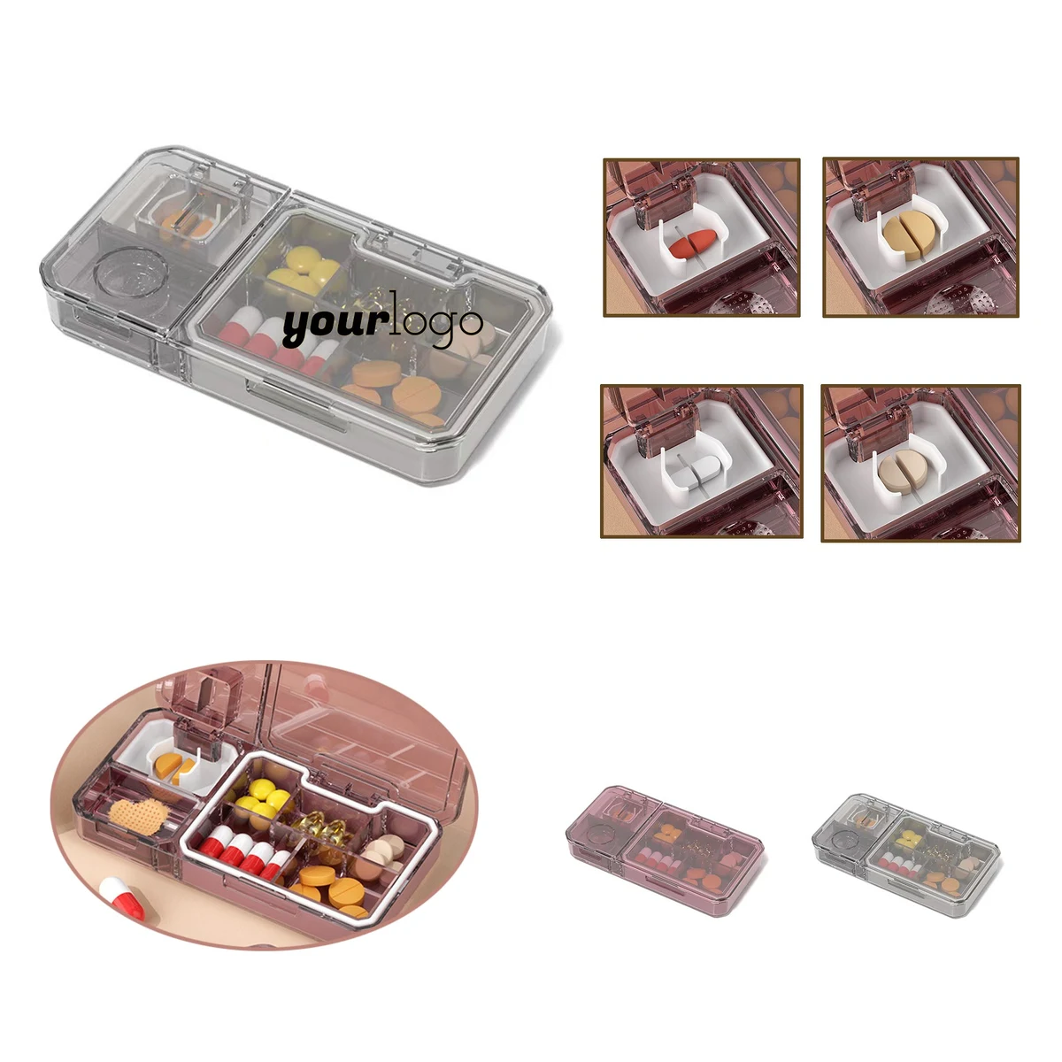 Pill Case With Cutter Splitter 1