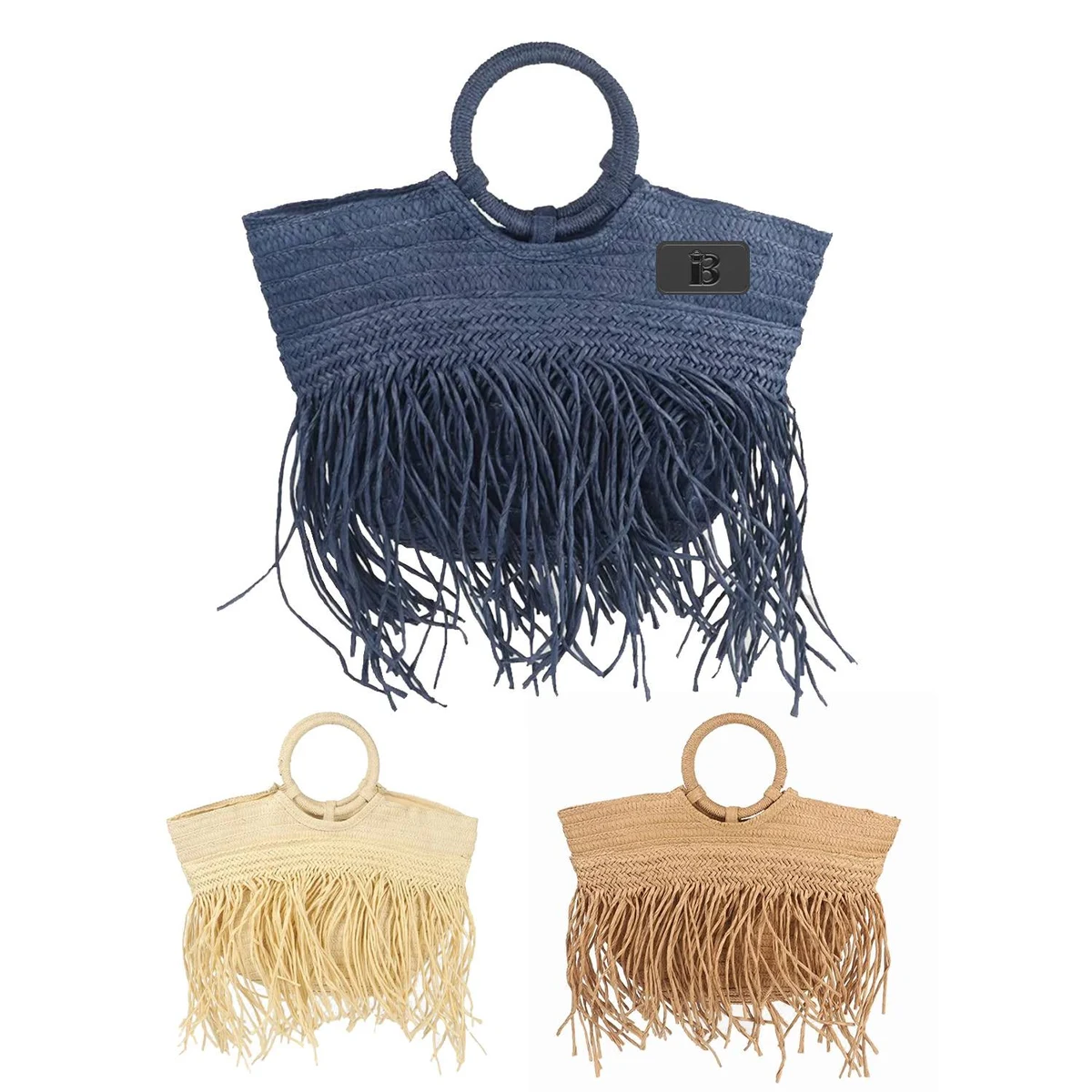 Natural Straw Bag w/ Round Handle 1