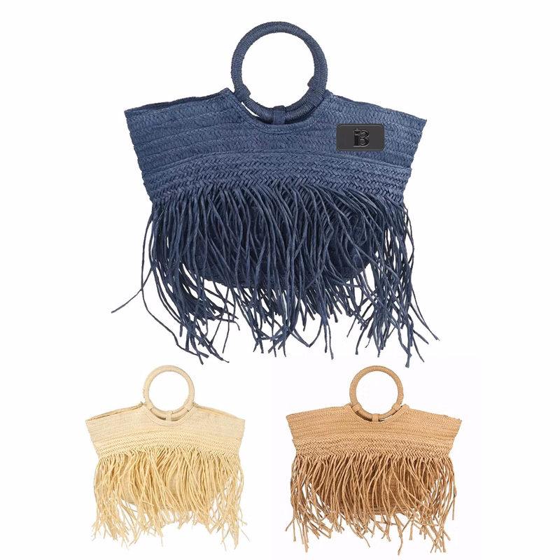 Natural Straw Bag w/ Round Handle