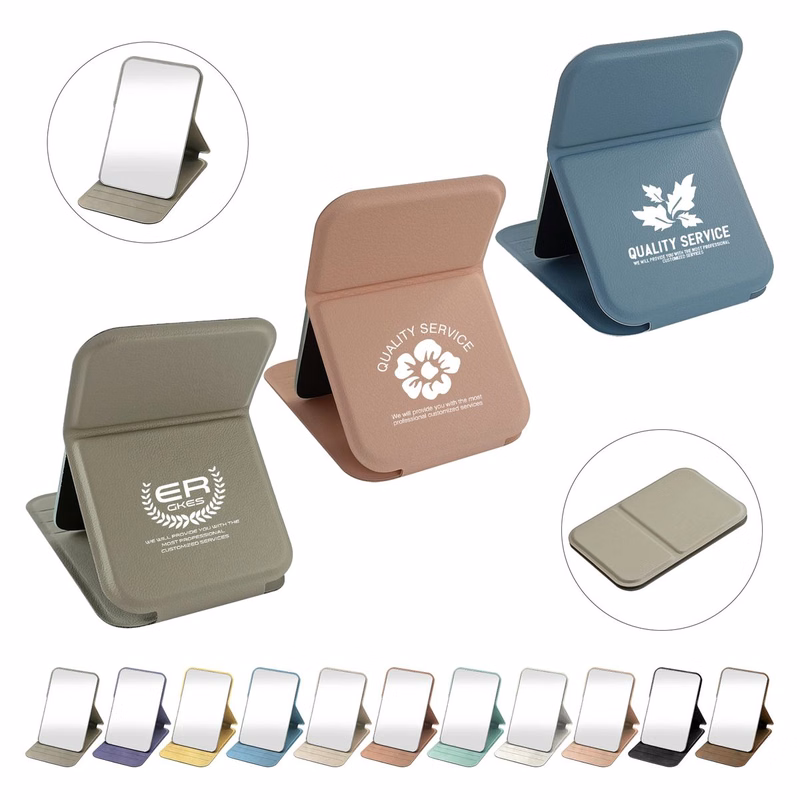 4'' Foldable Leather Pocket Mini Makeup Mirror