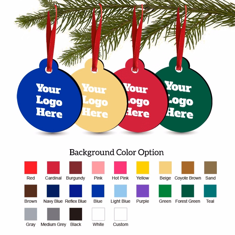 Free Shipping Solid Color Christmas Ornament - Round