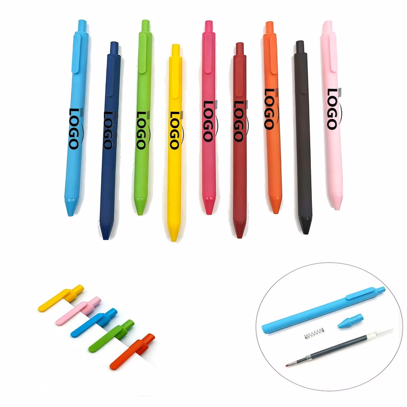 Custom Logo Candy Color Retractable Ballpoint Pen