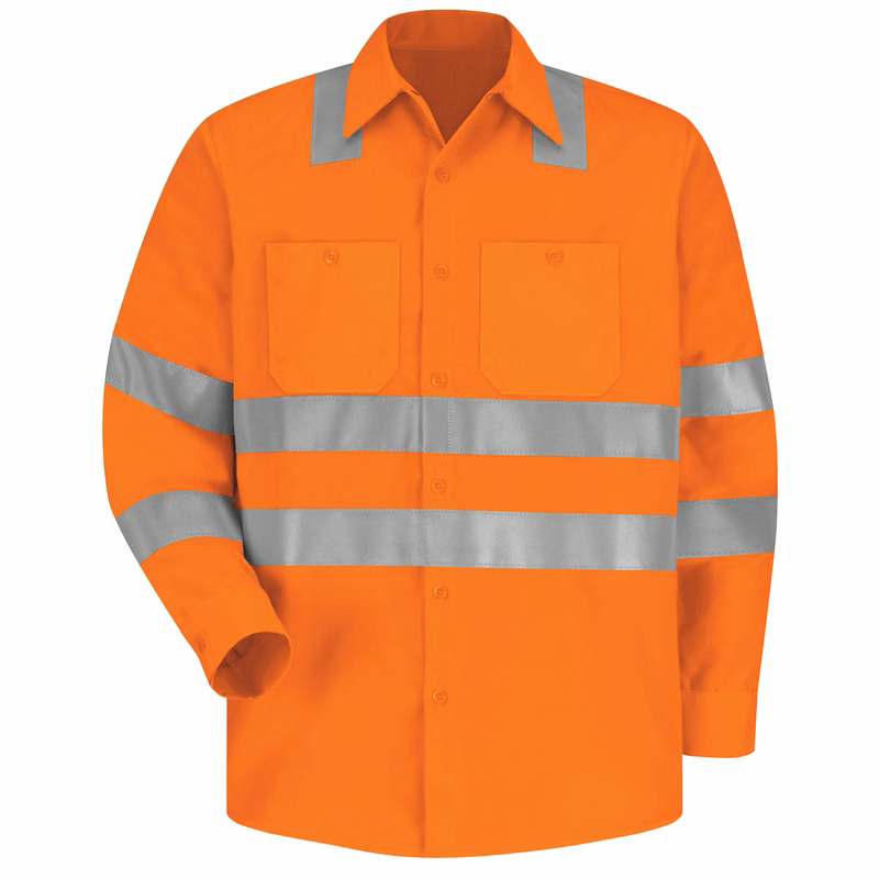Red Kap® Hi-Visibility Long Sleeve Work Shirt - Type R, Class 3