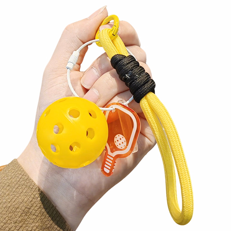 Mini Pickleball Ornament Keychain With Logo Position 6.3" X 1.1" X 1.8"