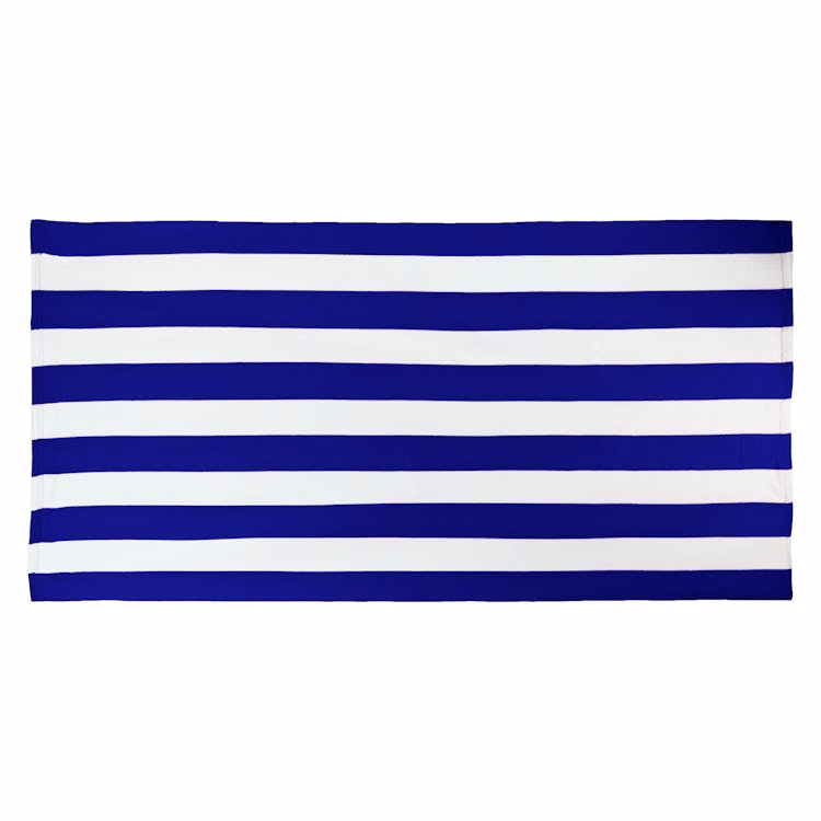 Cabana Stripe Microfiber Beach Towels - Royal Blue 30' x 60"