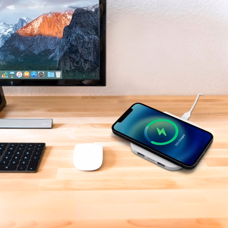 Chi-Charge Square Wireless and USB Charging Pad