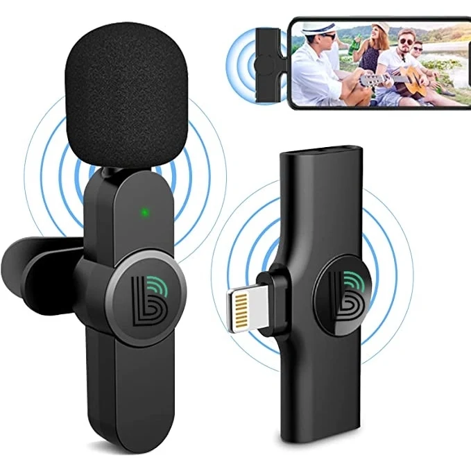 Plug-Play with 2 Clips Upgraded Lavalier Wireless Microphone 1