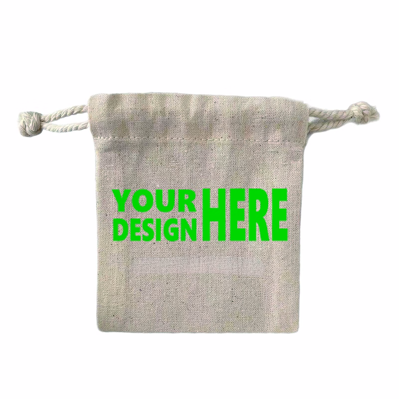 Full Color Natural Cotton Bags with drawstring