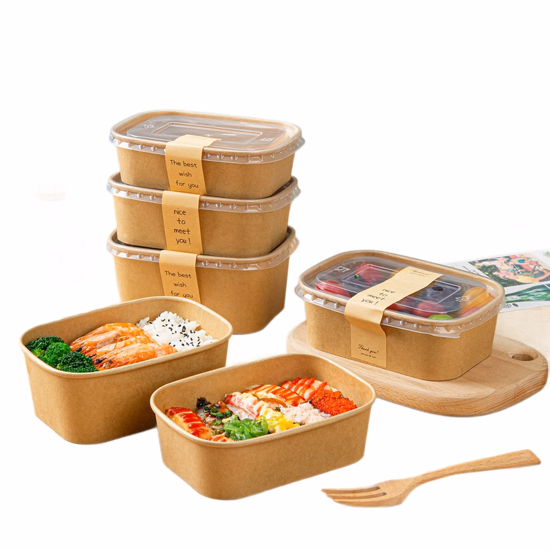 580ml Disposable Kraft Paper Food Container