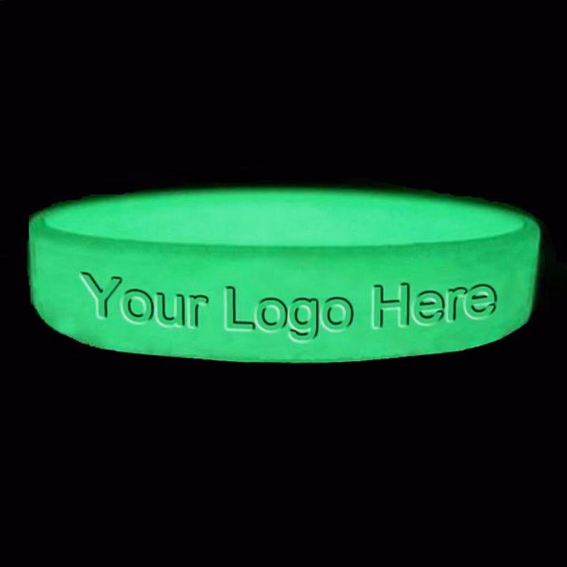 1/2" Embossed & Glow In The Dark Silicone Bracelets
