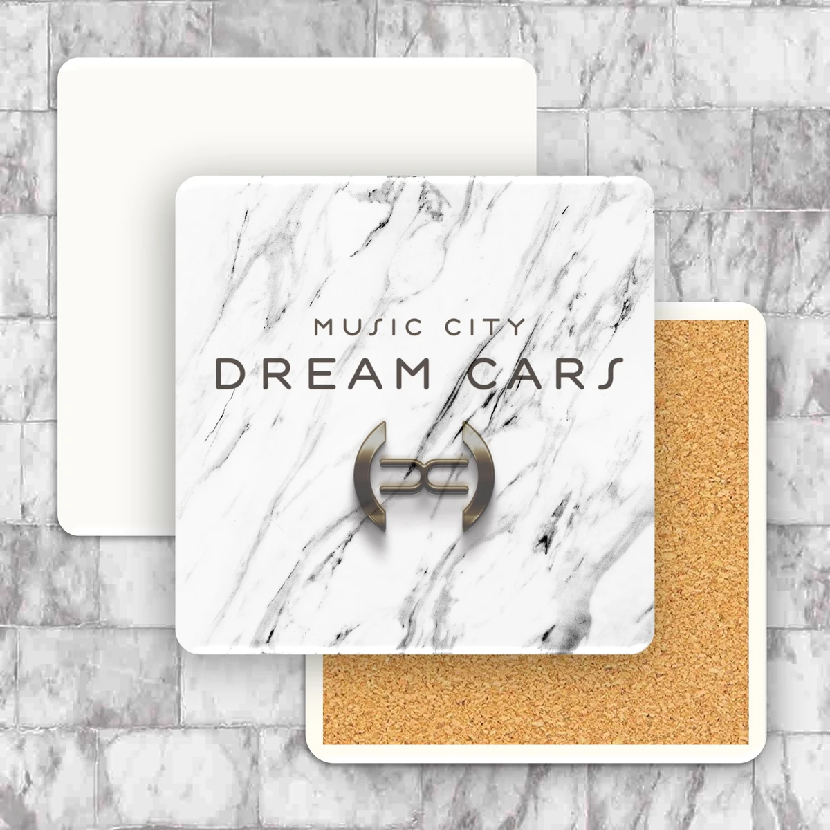 Faux Marble Printed Square Coaster 1