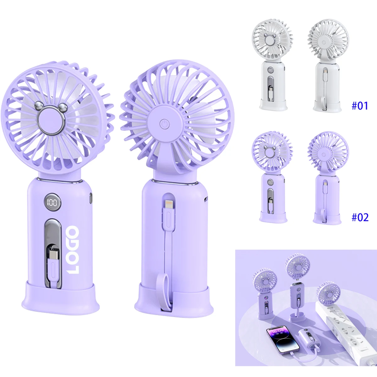 Portable Small Handheld Fan And 10000mAh Power Bank 1