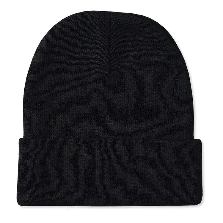Men's Beanie Hats - Black Cuffed 1