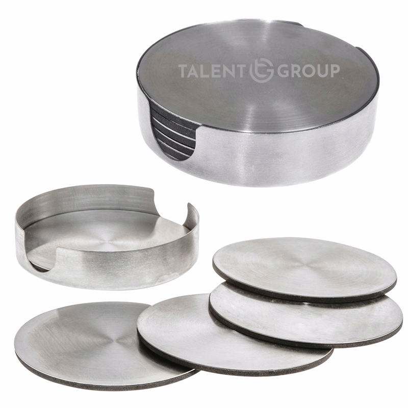 6 Piece Stainless Steel Coaster Set