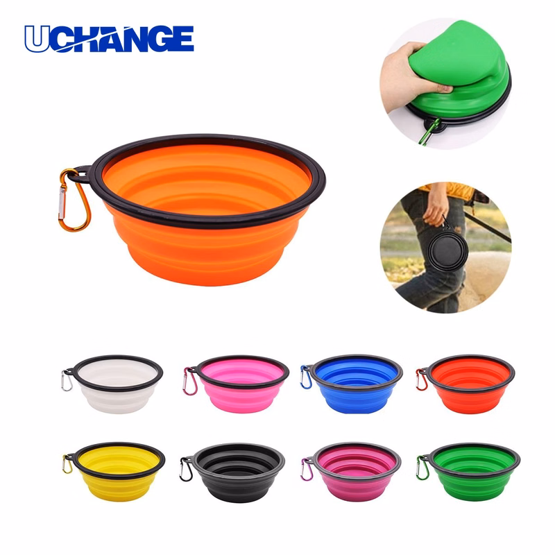 Foldable Pet Dog Bowl with Carabiner