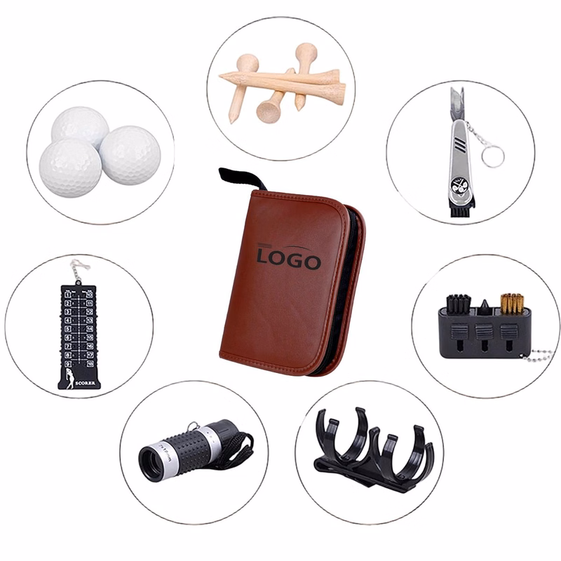 Complete Golf Accessory Kit in PU Leather Case