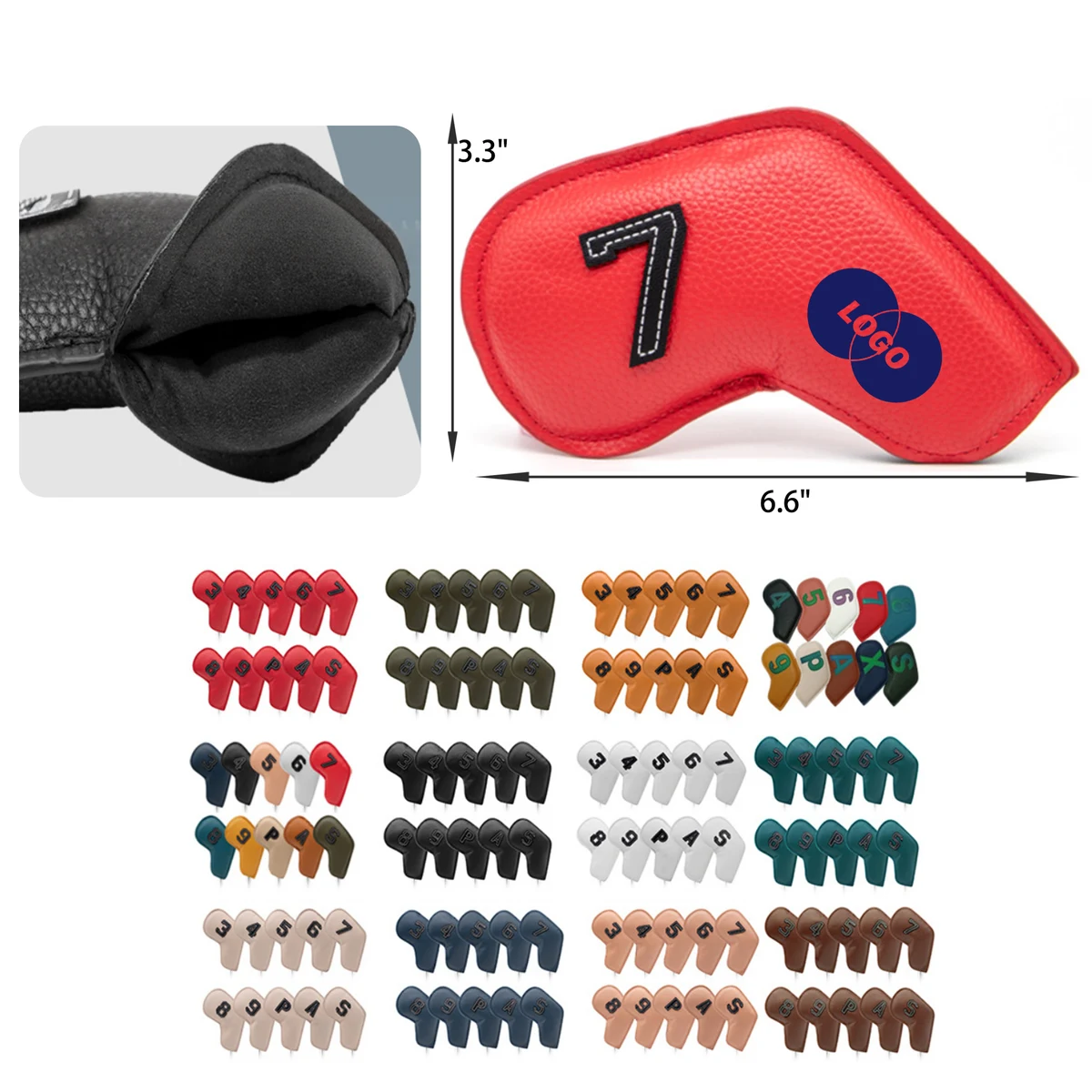 Stylish 10 PCS Leather Golf Club Cover Set 1