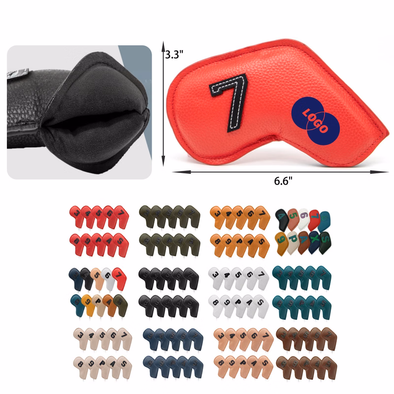 Stylish 10 PCS Leather Golf Club Cover Set