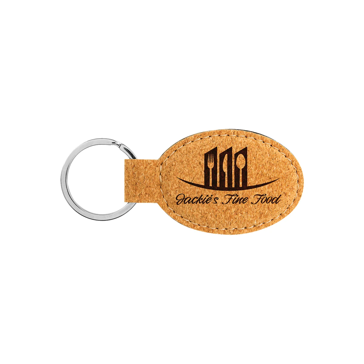 Cork Oval Keychain 1