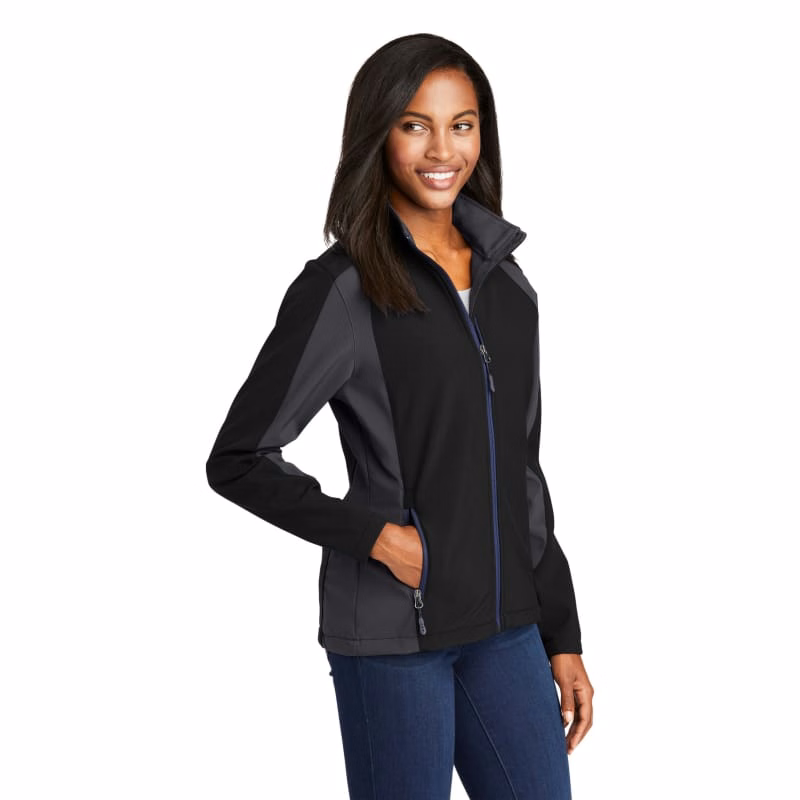 Sport-Tek Women's Colorblock Soft Shell Jacket.