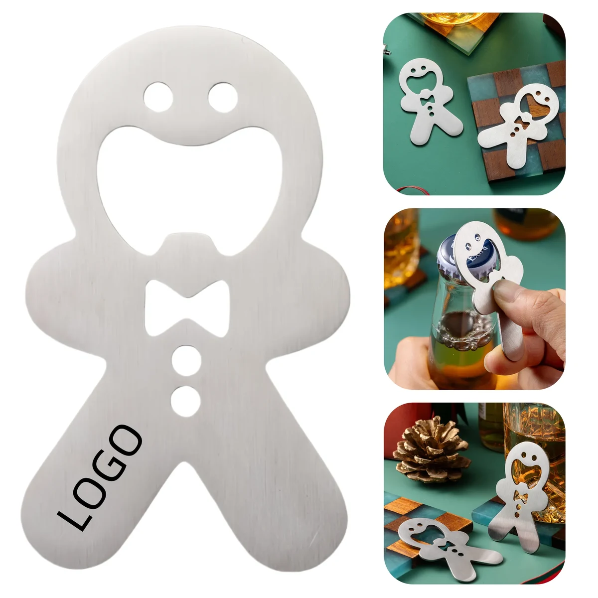 Gingerbread Man Metal Bottle Opener 1